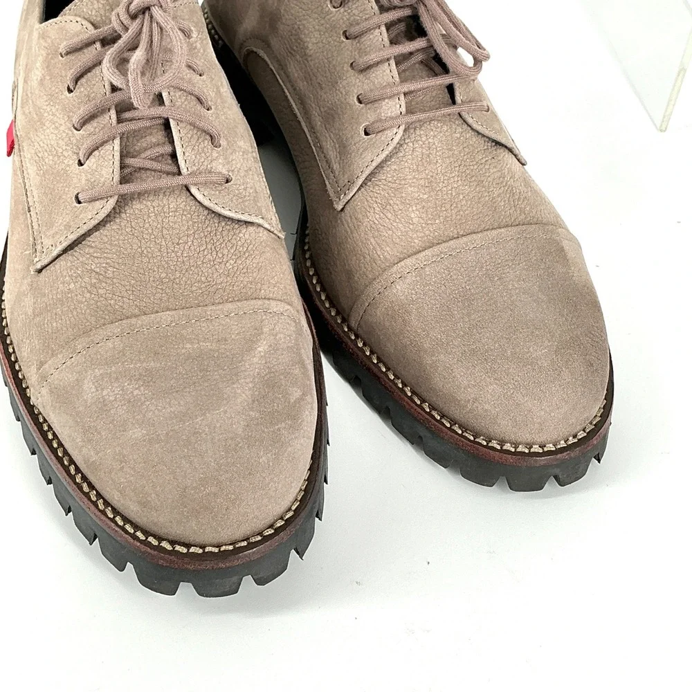 Marc Joseph New York William St 2.0 Mens 9 Taupe Leather Cap‎ Toe Lug Oxfords